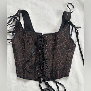 Brown lace up corset